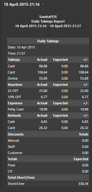 sambapos cash flow