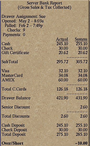 viewtouch cash flow