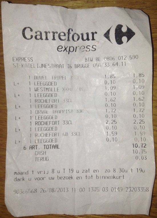 Ticket de Carrefour Express