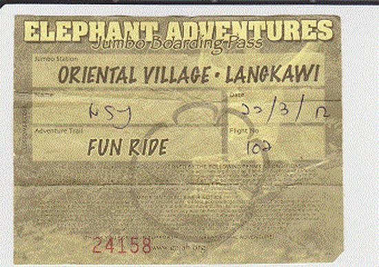 ticket pase en elefante