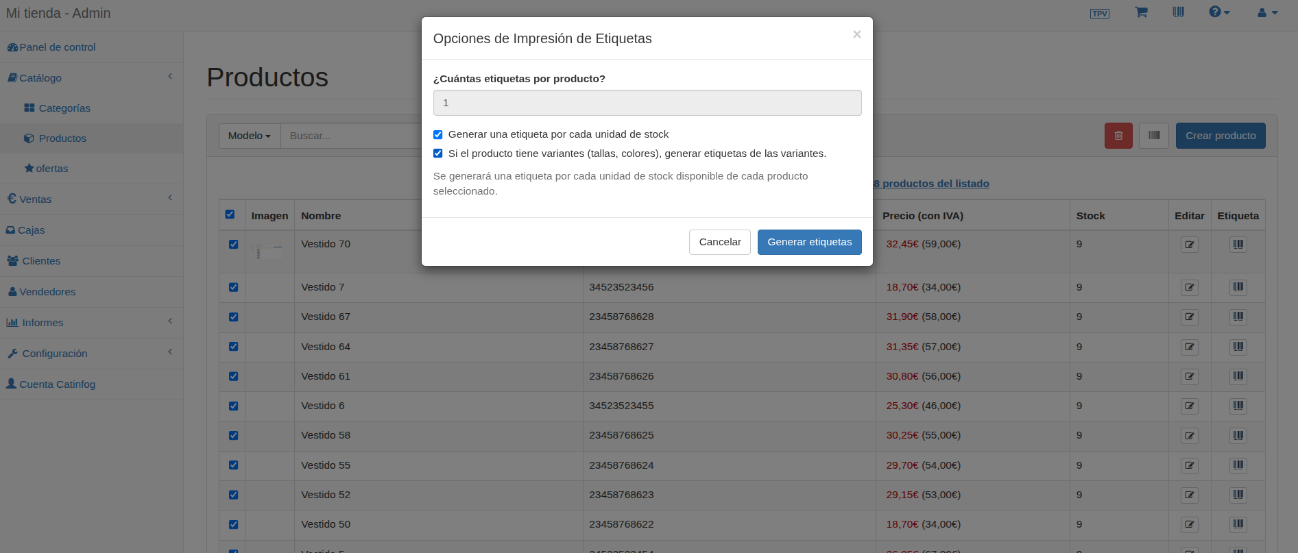 impresion masiva de etiquetas de codigos de barras