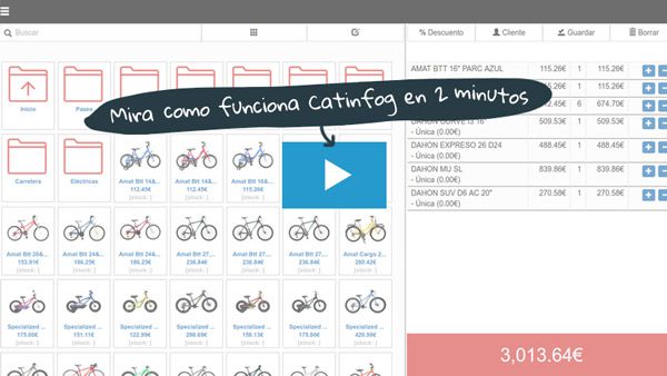Frame sizes and colours in the Catinfog POS